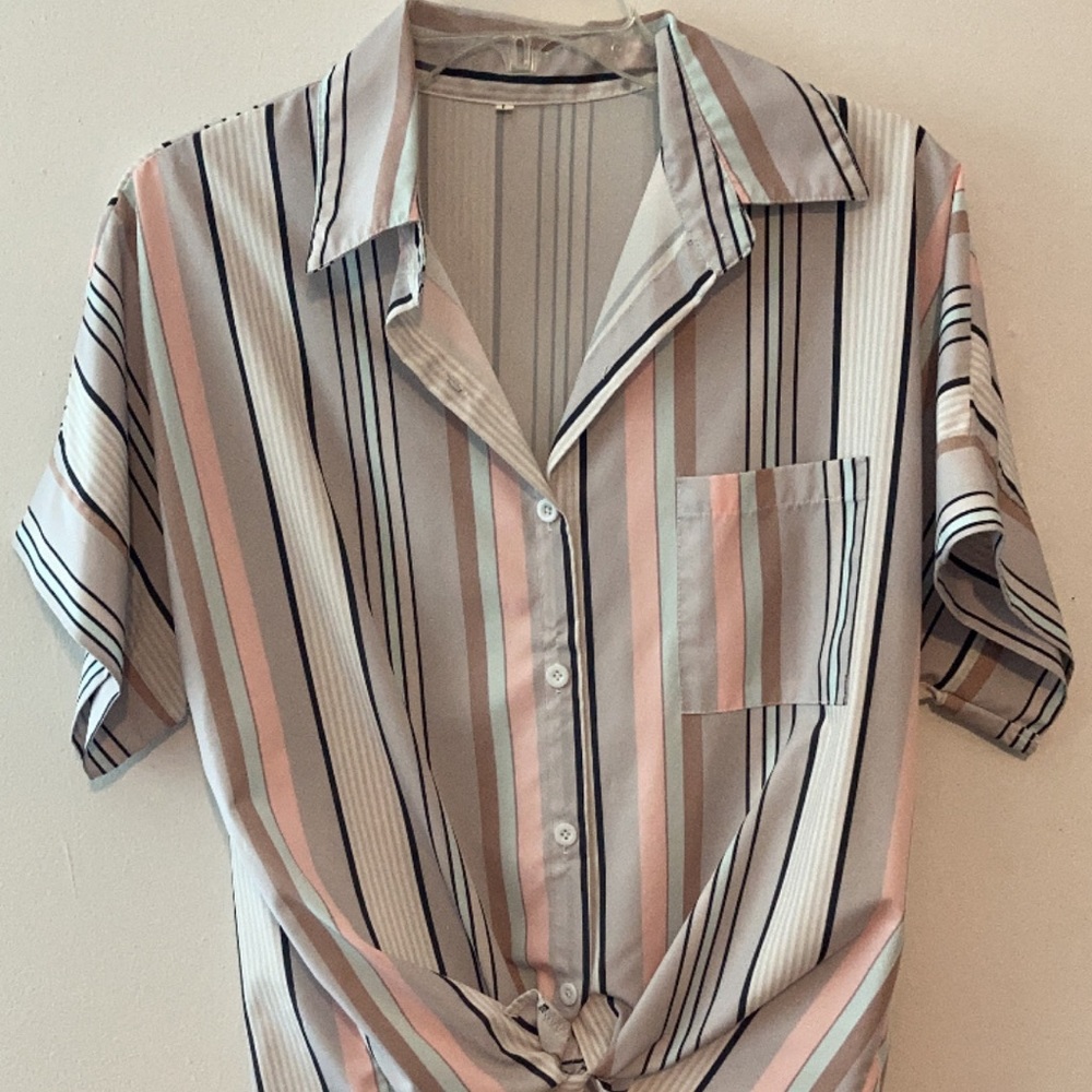Pinstripe Collared Shirt